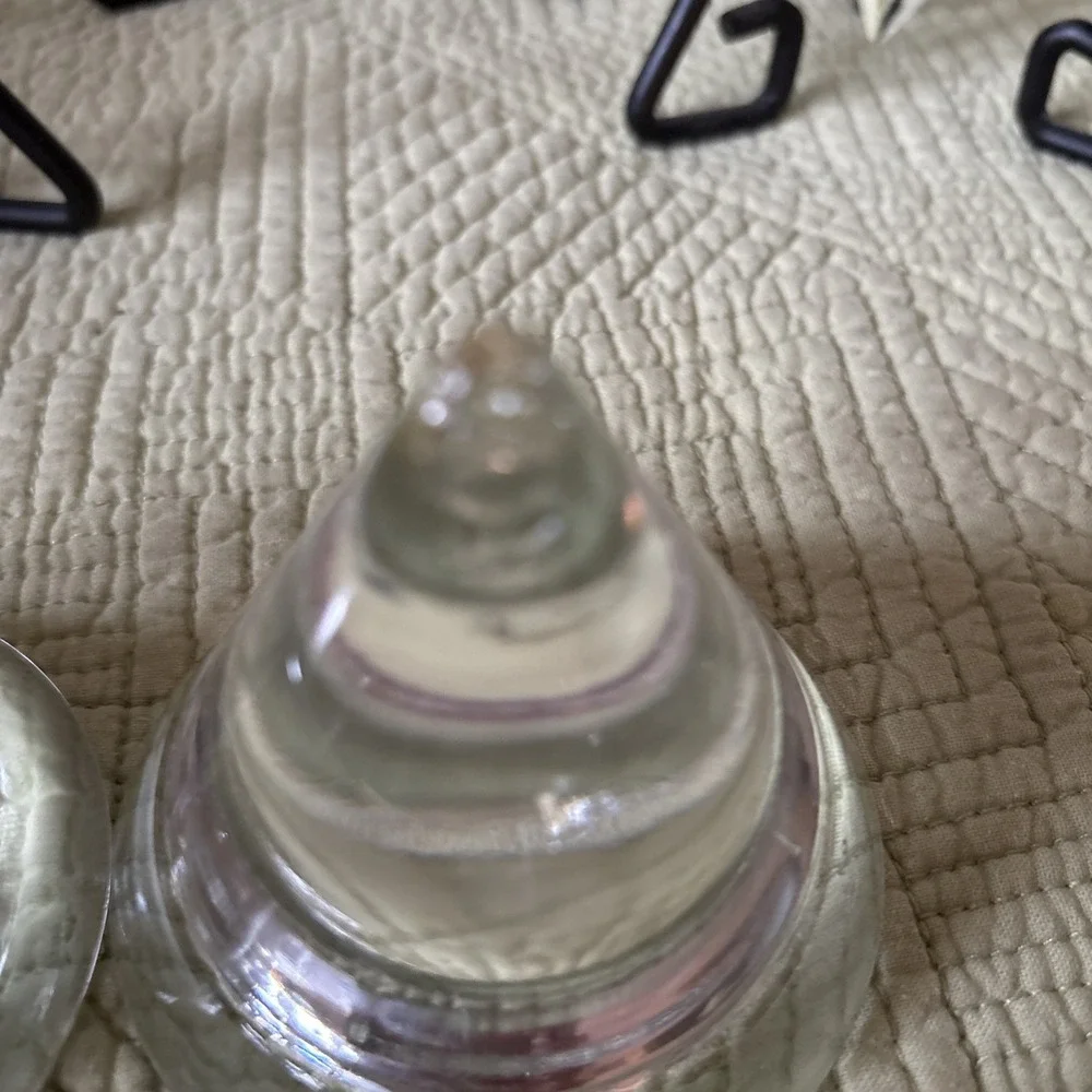 Vtg MCM Wrought Iron Glass Tea Light Holders Set of3 Glass Cone Votives Graduate